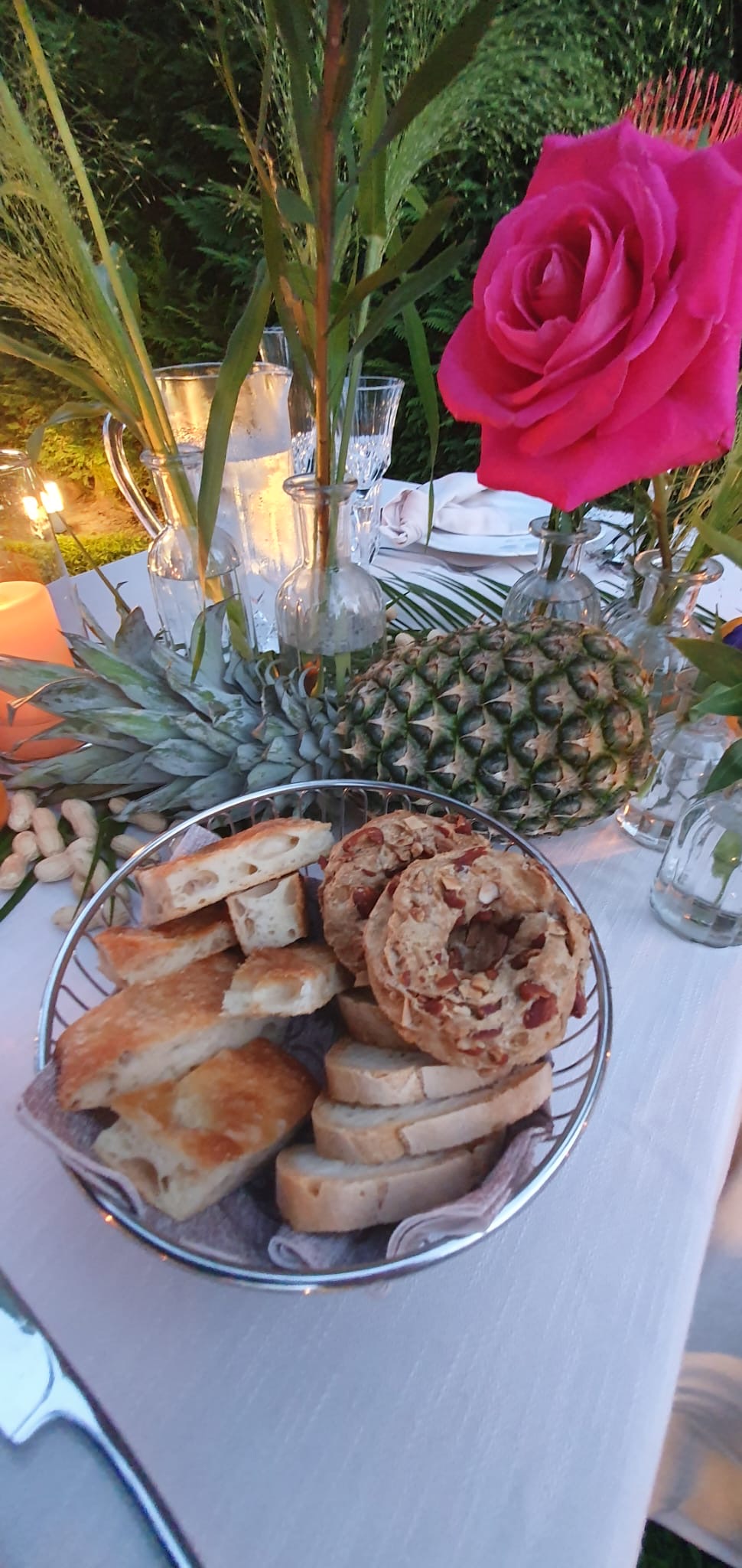 Private dining layout prepared for guests in an elegant countryside setting